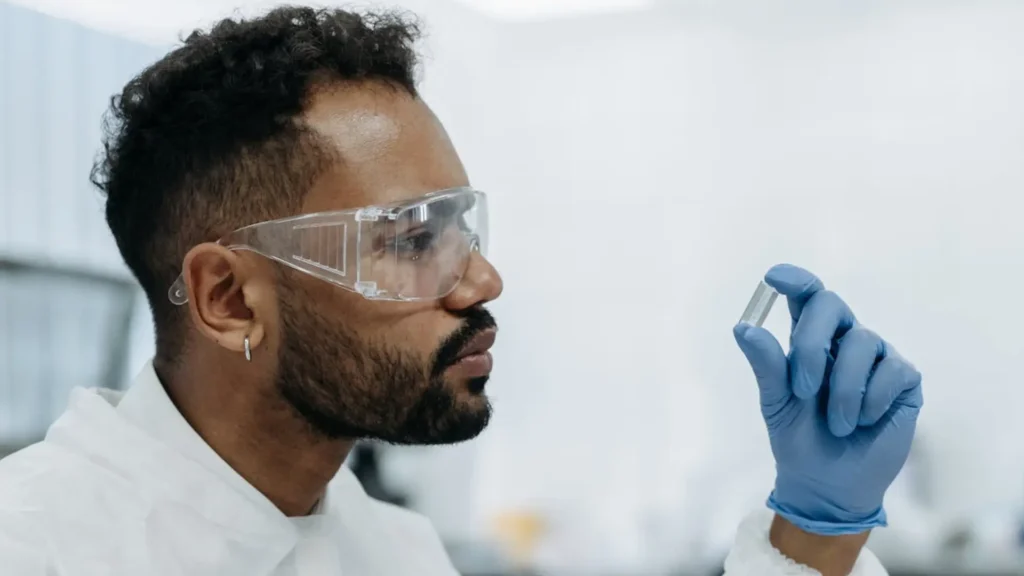 Scientist assessing research of using terpenes for pain relief and inflammation