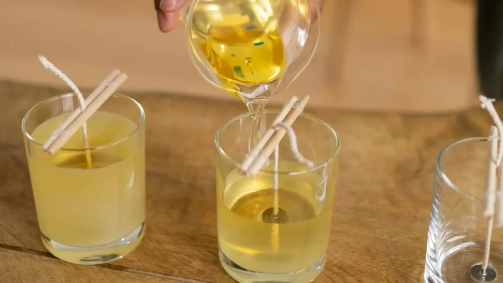 Pouring and cooling the CBD Massage Candle