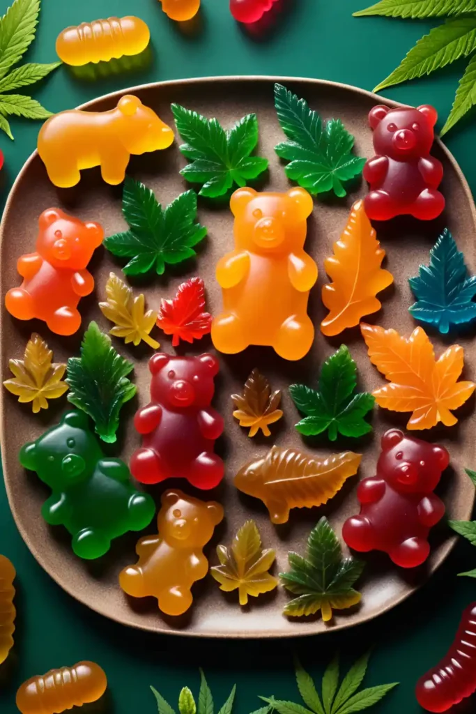 Vegan Cannabis Gummies in different shapes, cannabis oil