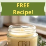 A jar of Olive Oil and Cannabis-Infused CBD Salve with a sprig of fresh lavender