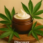 a jar of cream with green leaves