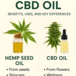 Infographic showing the differences between Hemp oil and CBD oil.