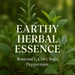 A close-up of a fresh rosemary, clary sage and peppermint.
