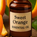 A bottle of sweet orange essential oil.