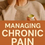 a woman holding a jar of pain-relieving balm