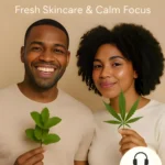 Skincare featuring spearmint and cannabis.