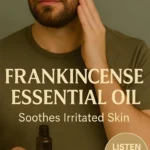 Man applying diluted frankincense essential oil to his skin.