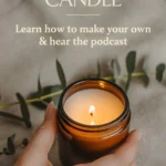 Hand holding cbd massage candle.