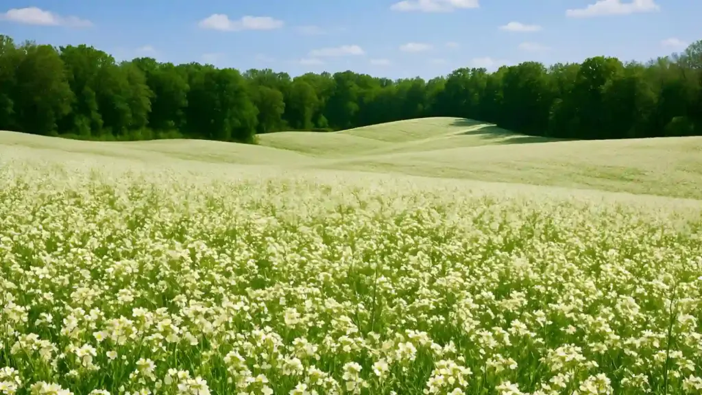 Field ready to harvest to make Meadowfoam Seed Oil for Skin and Hair.