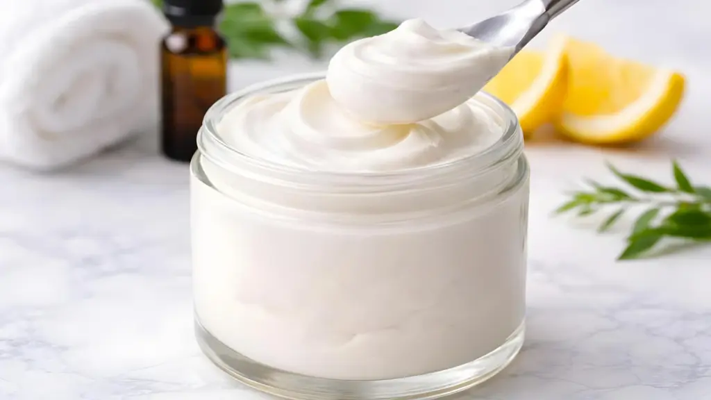 A jar of moisturiser made with Montanov 68™ Emulsifier.