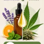 Pinterest image showing essential oils, lavender, citrus, mint and cannabis side by side with the headline “Same Terpenes” and a clear “Watch Now on YouTube” button.